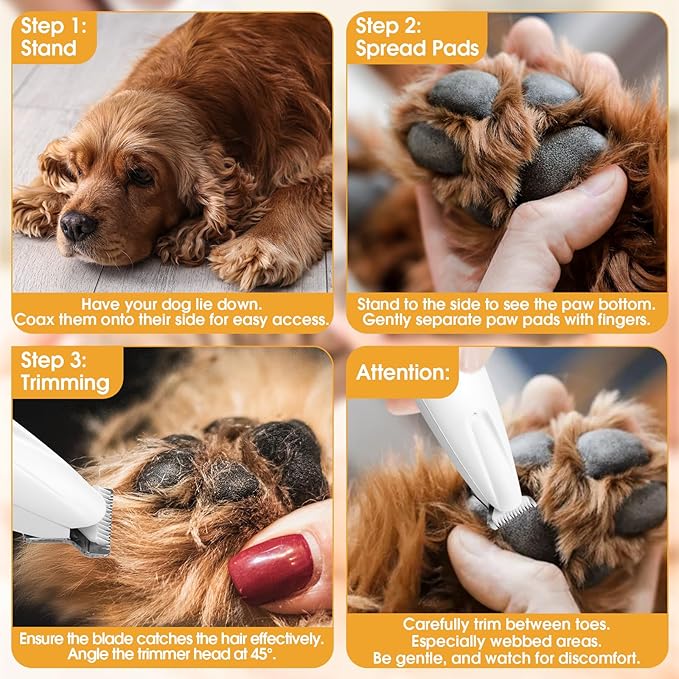LED battery display on an electric pet hair trimmer