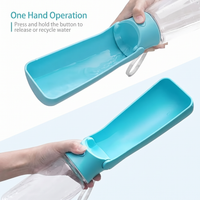Pet water bottle with attached bowl section