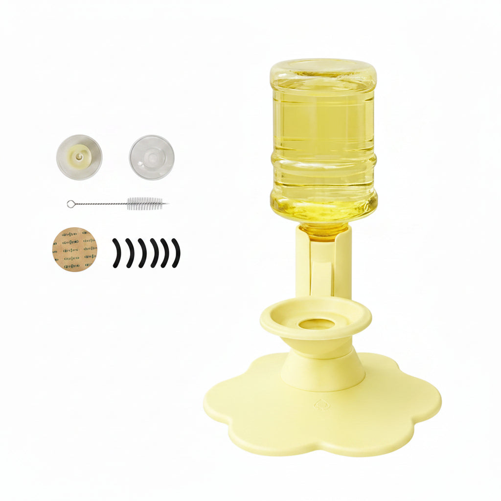 Pet Water Fountain Bowl With Adjustable Height Feature
