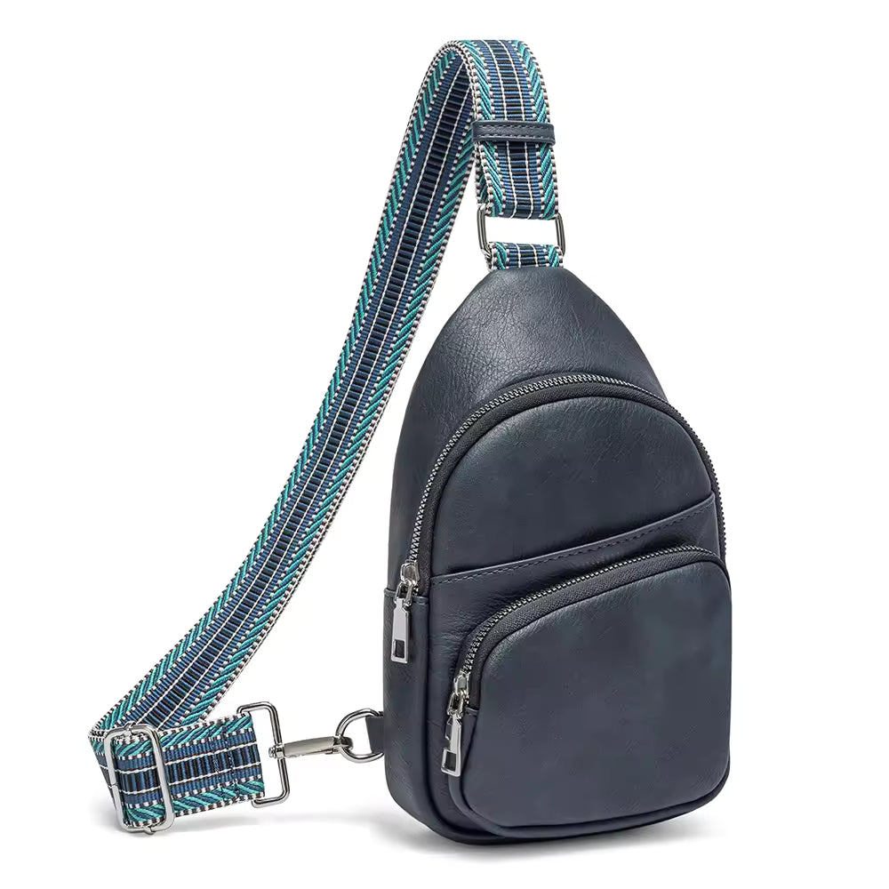 Sling bag with compartments for phone, wallet, keys, and accessories
