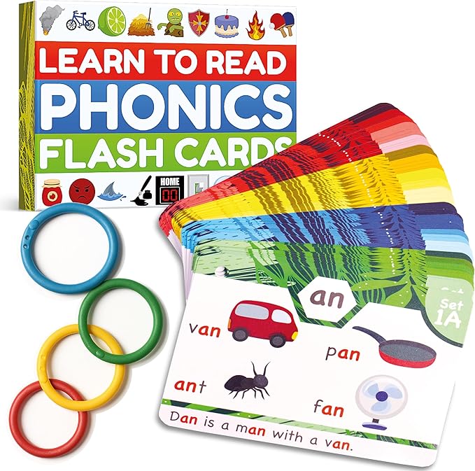 Phonics Flash Cards For Kids Ages 4-8