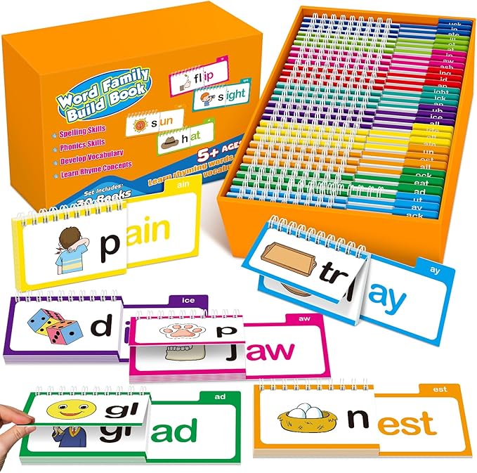 Phonics Flash Cards Word Family Flip Books For Kids