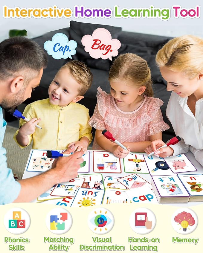Phonics letter matching cards for kids early education