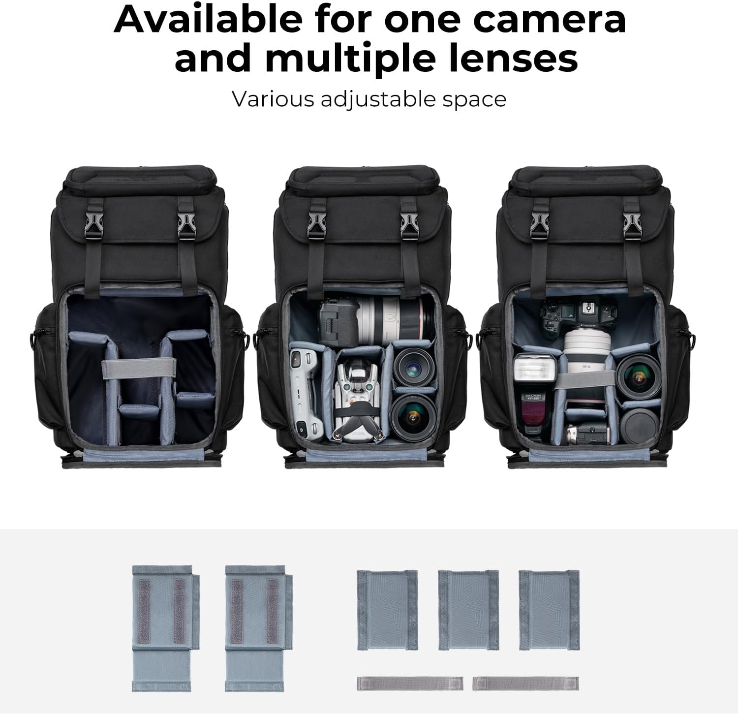 Photography backpack with separate laptop compartment for daily travel use