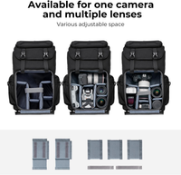 Photography backpack with separate laptop compartment for daily travel use