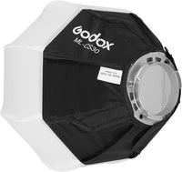 Close-up of softbox diffuser fabric and reflective interior