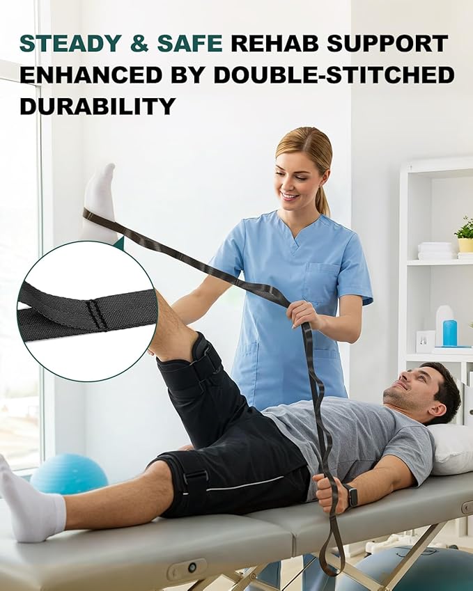  Physical therapy stretch strap for rehab and injury recovery workouts