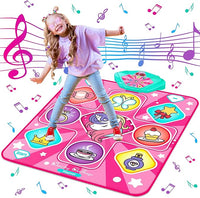 Pink dance mat toy for kids with LED lights and music