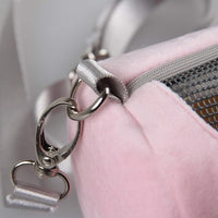 Pink Hamster Carrier Outdoor Bag with Warm Interior and Mesh Ventilation