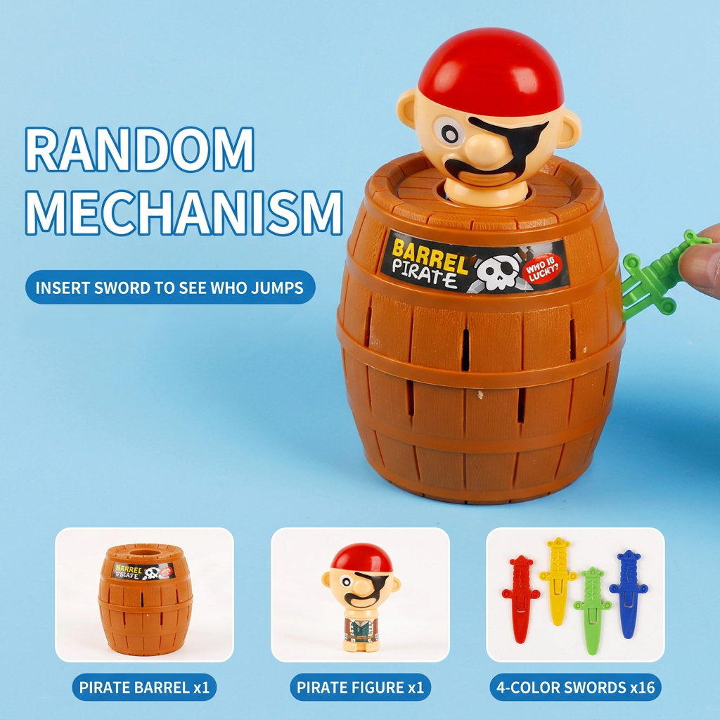 Pirate game with wooden swords for kids and family fun
