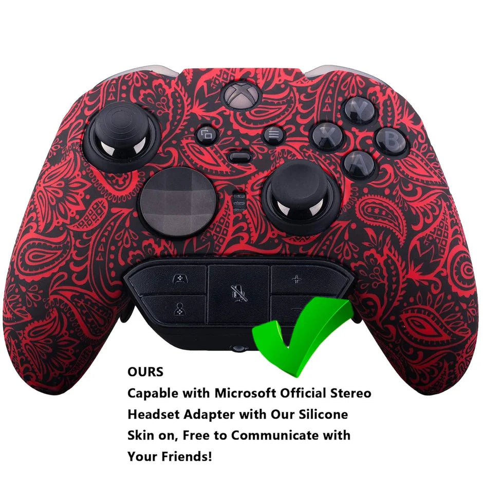 Plant print game controller cover set with soft silicone grip design