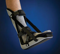 Plantar fasciitis brace worn during walking or daily activities to relieve heel pain and soreness