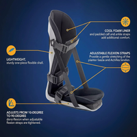 Side view of adjustable plantar fasciitis leg brace showing ergonomic straps and foot alignment support