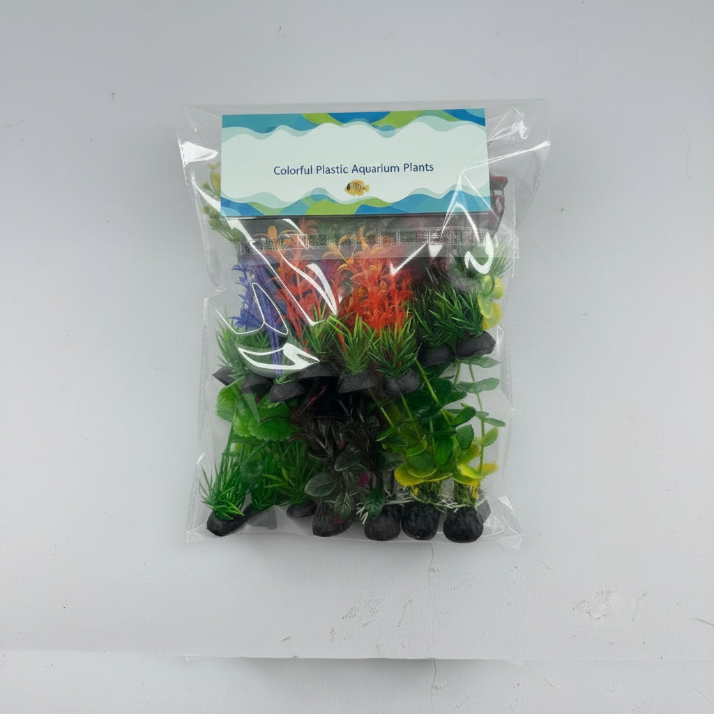 Plastic Artificial Aquarium Plants with Colorful Decorative Design
