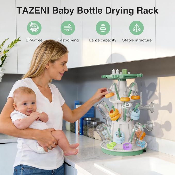 Plastic baby feeding accessory rack for daily use
