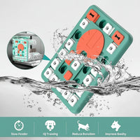 Plastic and rubber-style dog activity toy