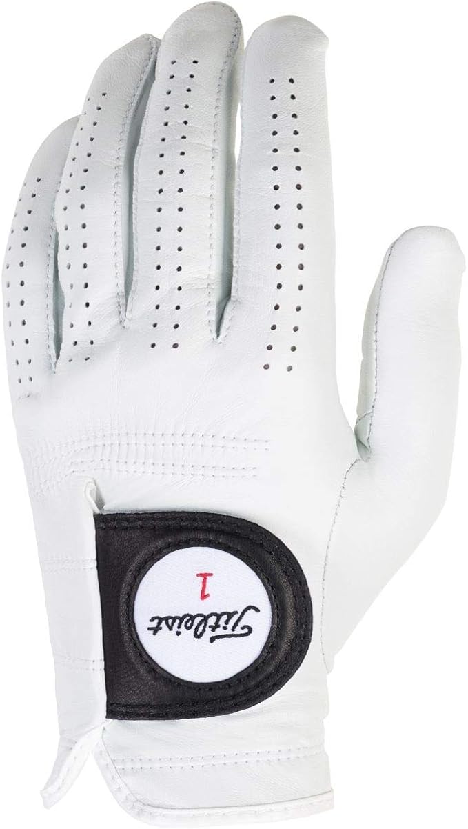 Players men's regular left pearl golf glove for right-handed golfers with premium leather
