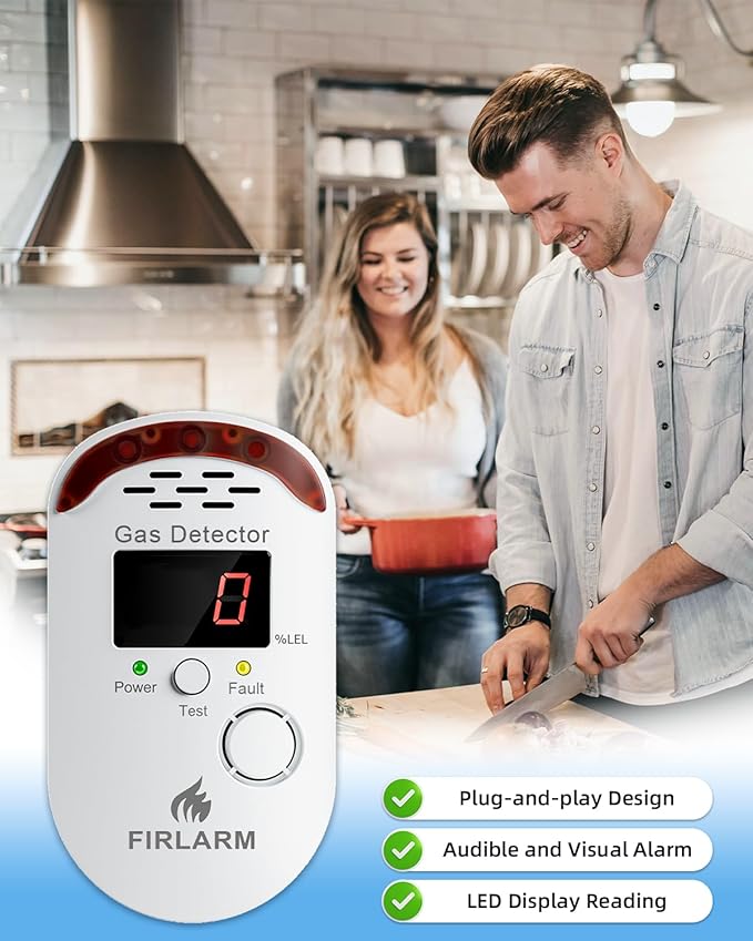 Plug in gas Gas Sensor Device for kitchen safety monitoring