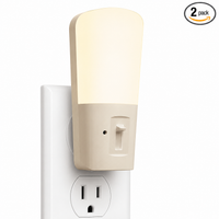 Plug in LED night light with dusk to dawn light sensor for automatic operation