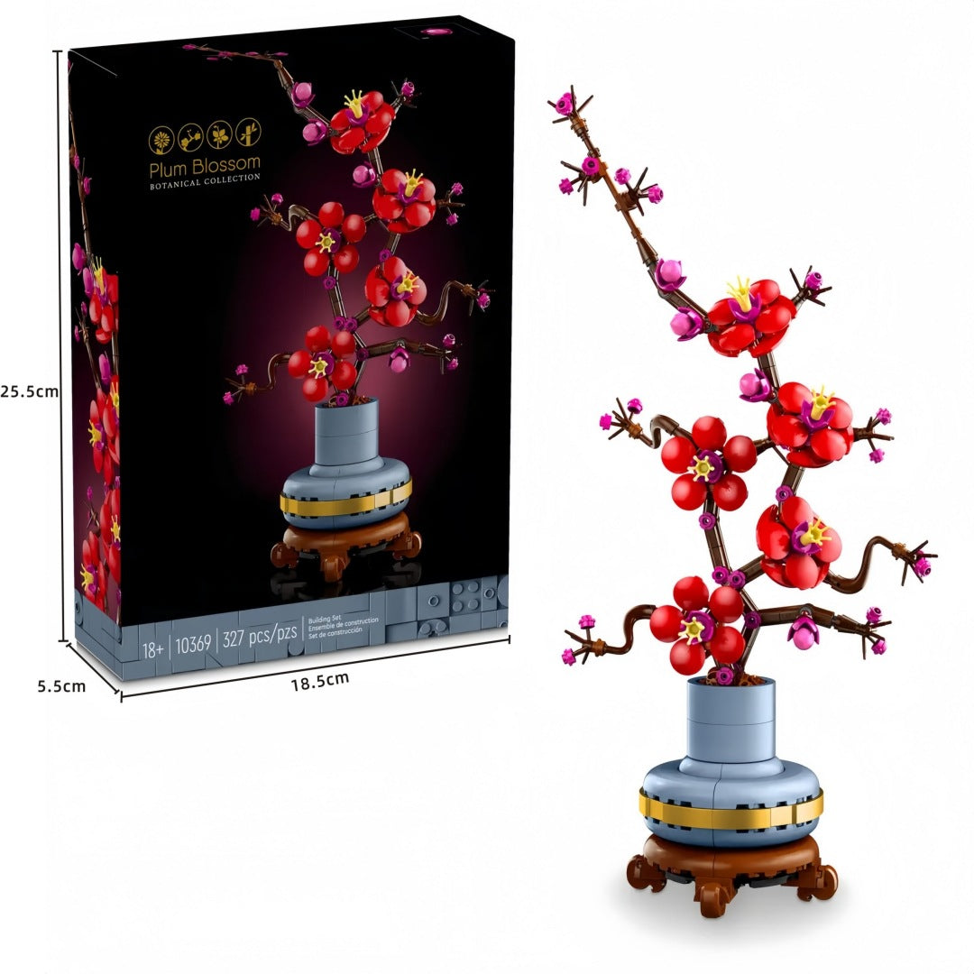 plum blossom artificial flower building set for elegant home decor display