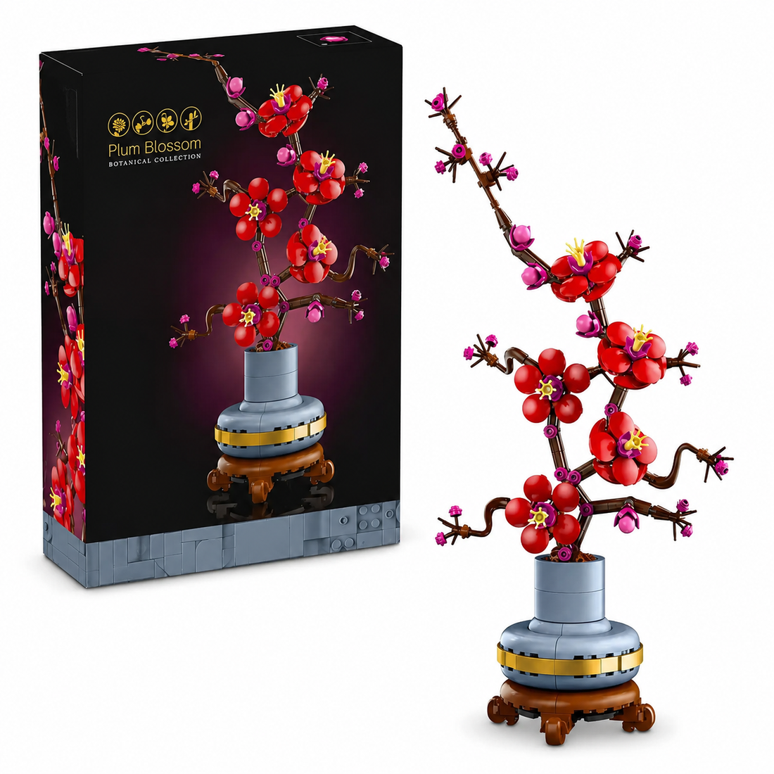 plum blossom artificial flower building set for elegant home decor display