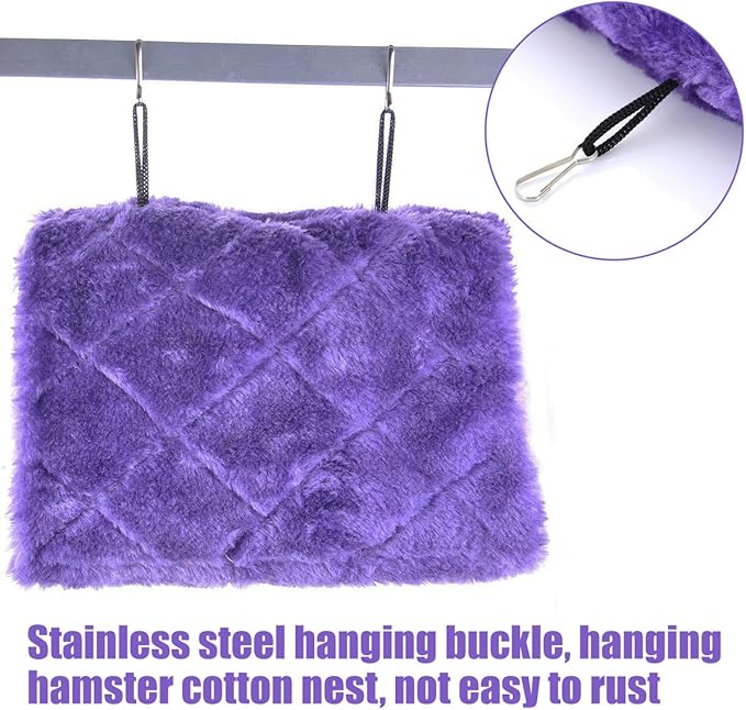 plush hanging bird and small animal hammock for cage enrichment