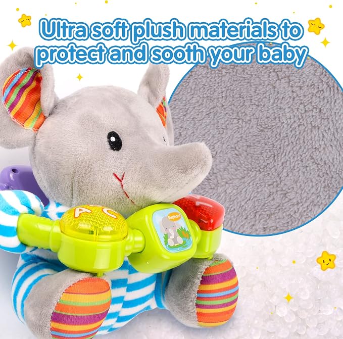 Plush sensory toy for touching, holding and listening activities