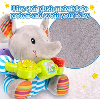 Plush sensory toy for touching, holding and listening activities