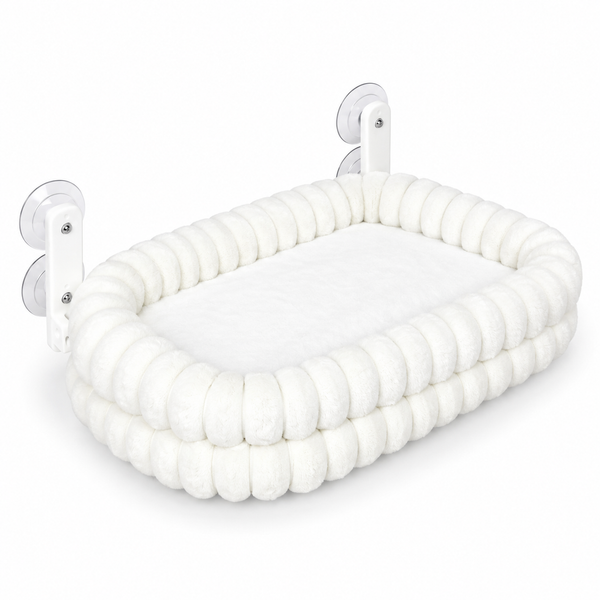 Foldable Cat Bed Window Sill Hammock with Suction Cups ,Cat Window Perch, Plush Cotton-Filled Bed