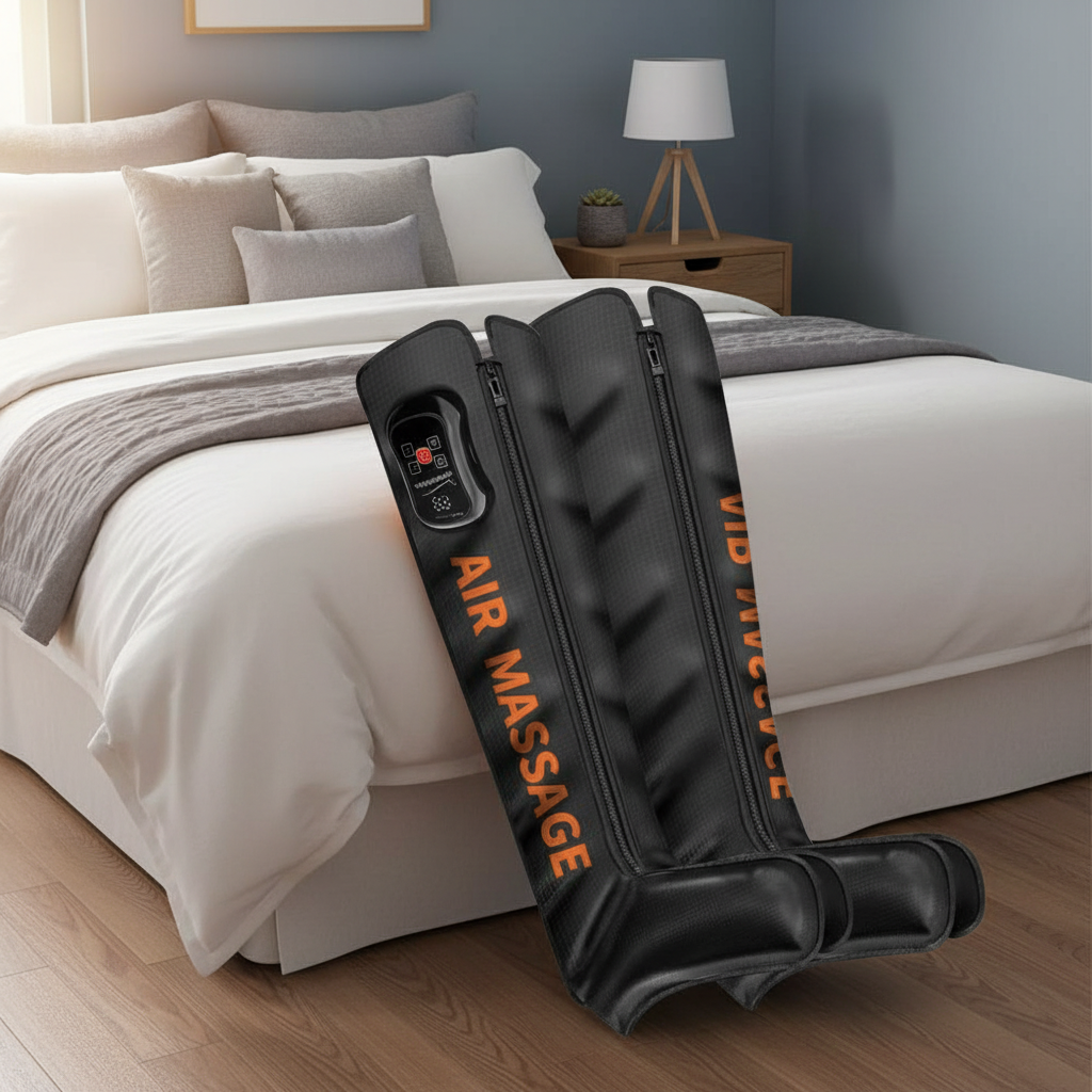 Pneumatic leg compression massager with digital controller