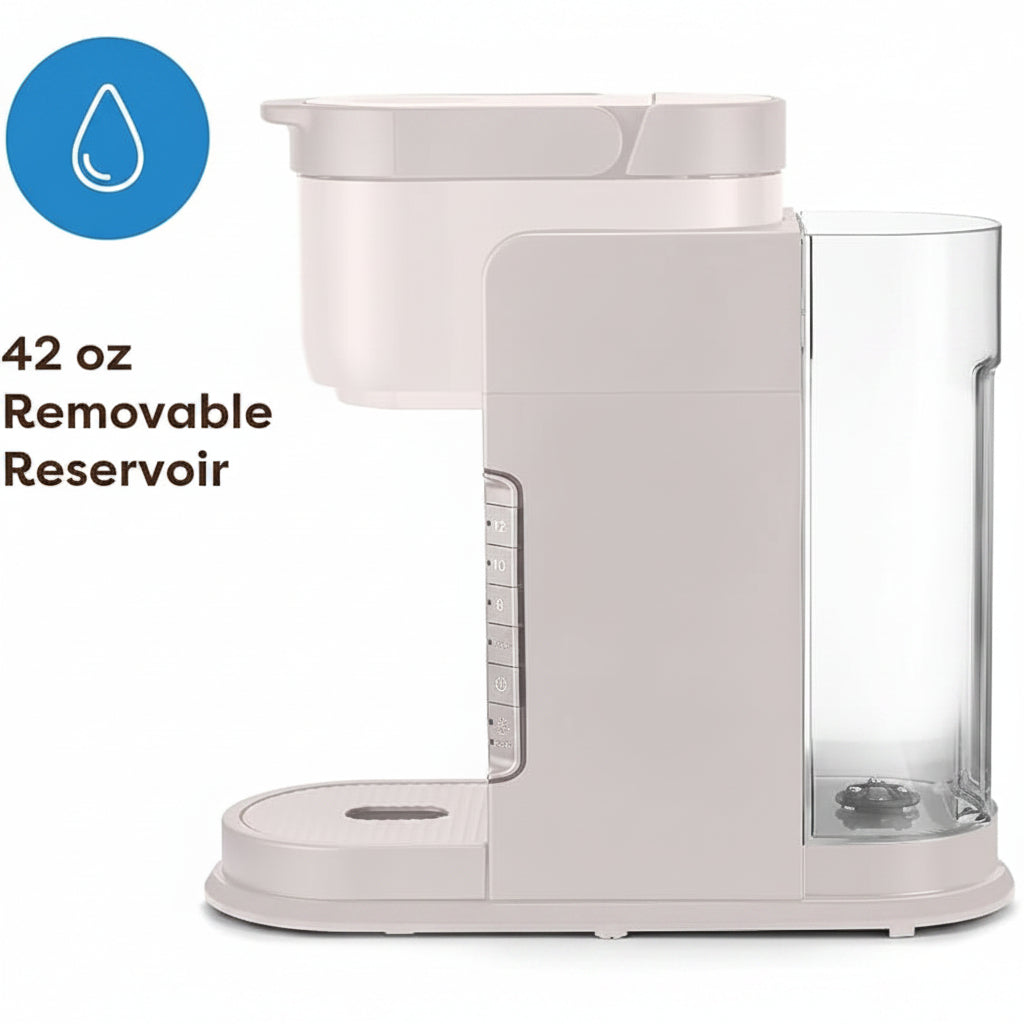 Single-serve coffee maker showing three selectable brew sizes
