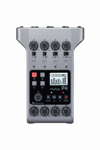 Podcast audio mixer with 4 XLR mic inputs