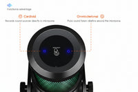 Podcast microphone with RGB lighting for desktop setup
