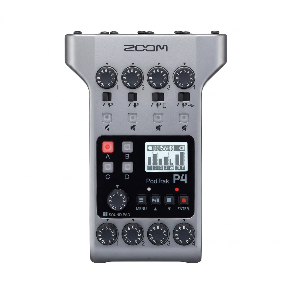 
Podcast Recorder With 4 XLR Mic Inputs For Group Recording

