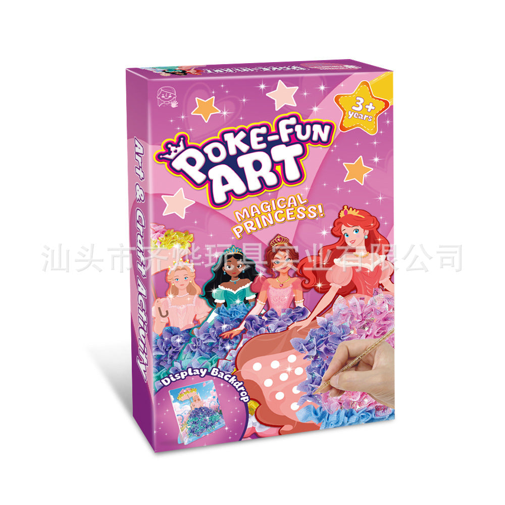 Poke-in Art Magical Princesses DIY wood craft kit for kids