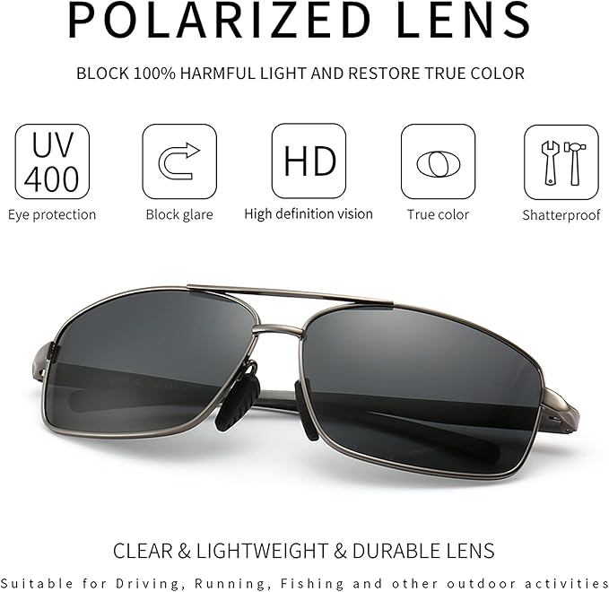 Polarized UV400 sunglasses for men for outdoor protection
