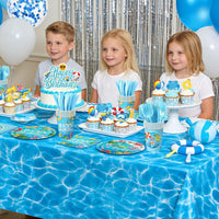  Pool party balloons and banner set for summer birthday events