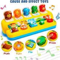 Pop up animal toy gift for 1 year old baby learning toy with sound