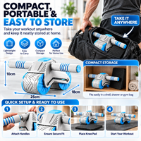 Compact ab roller fitness equipment suitable for indoor workout spaces.