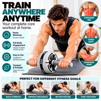 Portable abdominal exercise wheel suitable for home gym and indoor fitness sessions.