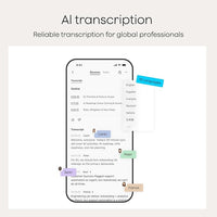 Portable audio note device front view for meetings