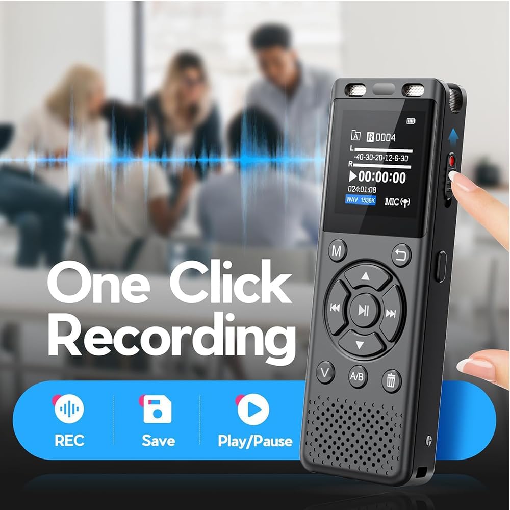 Portable digital audio player with USB charging cable for daily use