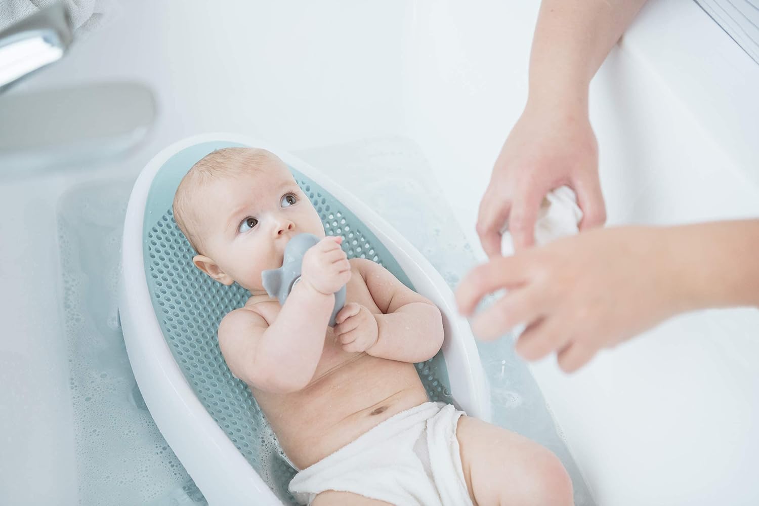 Lightweight and portable Baby Bath Support ideal for home or travel use