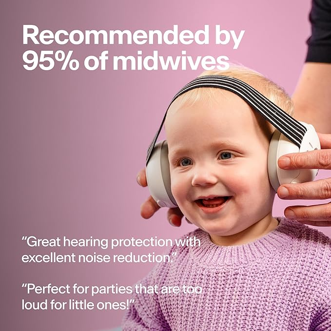 Portable baby ear protection muffs for infants and toddlers