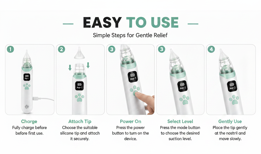 Portable handheld baby nose cleaner design