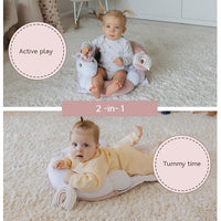 Portable baby time mat with seated support for newborns and infants