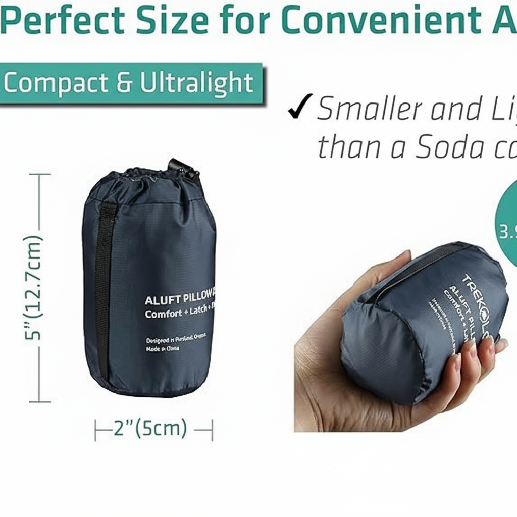 Portable ultralight backpacking pillow for outdoor adventures