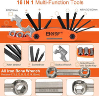 Portable bike repair set with patches and multi tools for travel