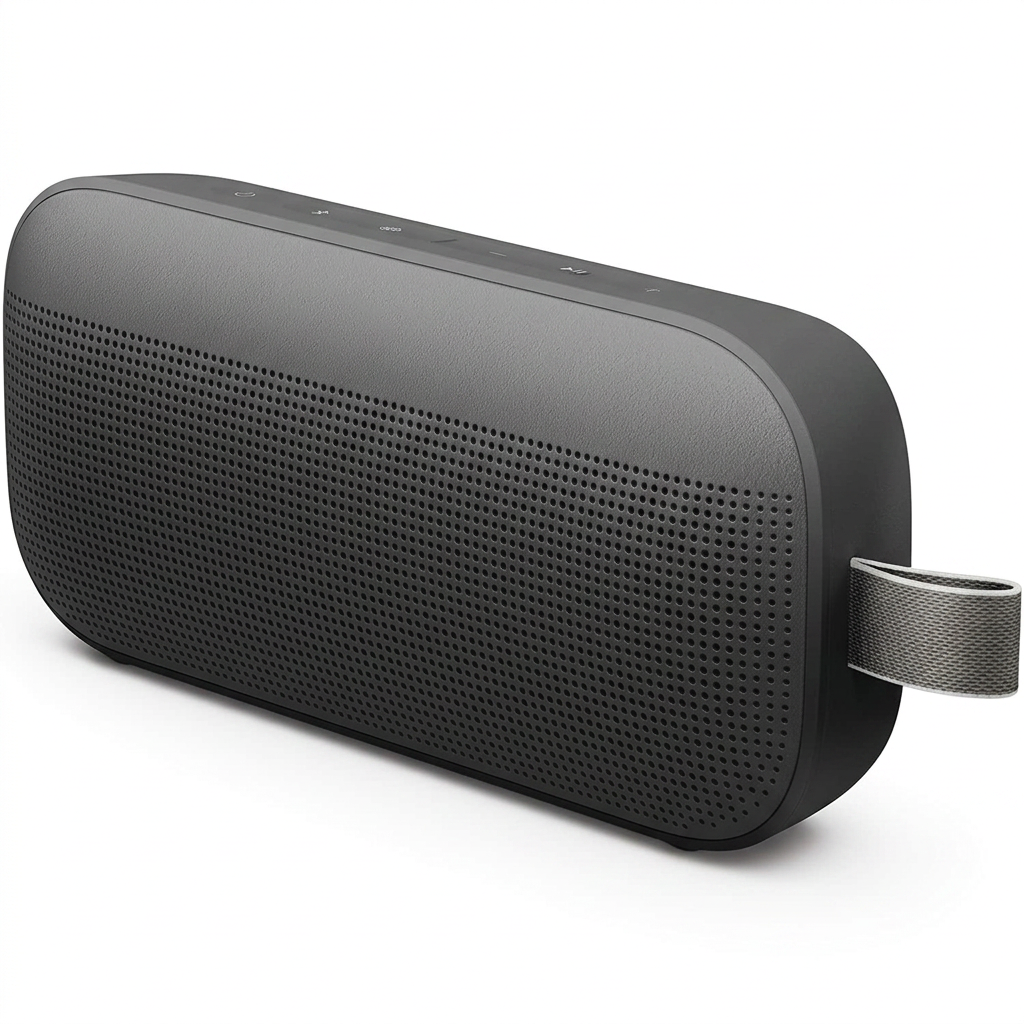 Portable Bluetooth Speaker HiFi Sound Front View Black