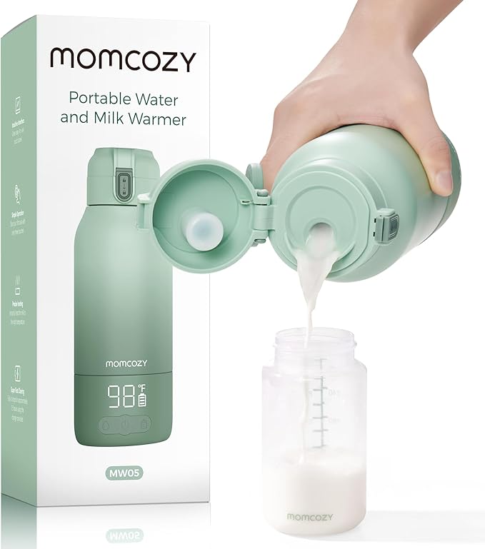 portable bottle warmer for baby milk and water with digital display and pouring design